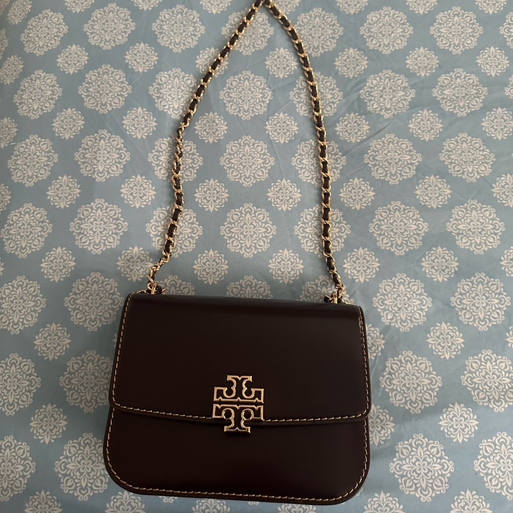 Tory Burch Black Crossbody Bag with Gold Chain